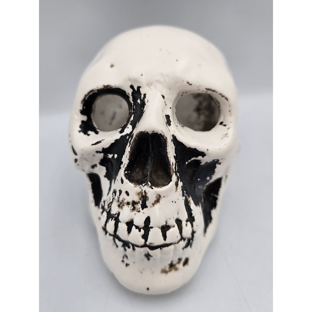 Unbranded Skull Planter Bowl OS White Good Distressed Ceramic Gothic Decor